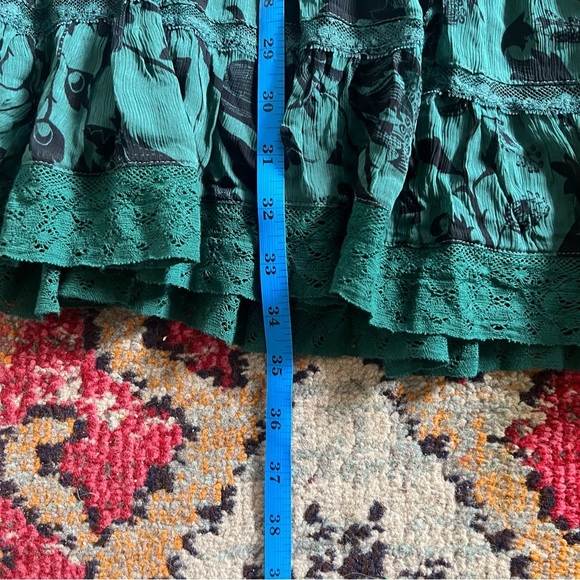 Anthropologie Green Floral Mini Dress - Picture 3 of 8